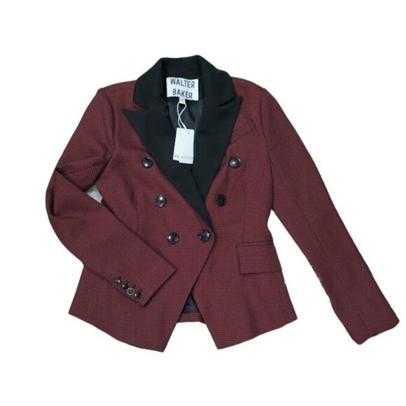 NWT Walter Baker Long Sleeve Equestrian Phelps Jacket Red Preppy Goth  S - Picture 2 of 16